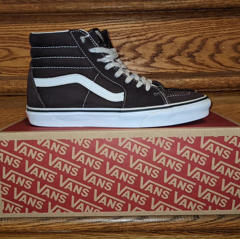 Vans sk8 hi, rare brown color, sz 9,